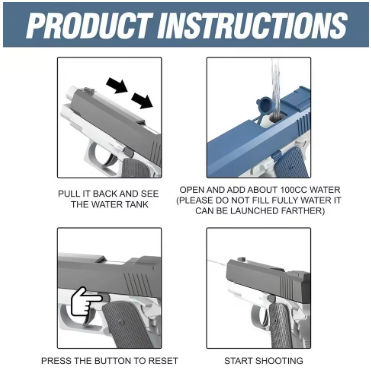 M1911 Water Guns Pistol Toy Squirt Guns, Summer Pool Beach Shooting Games Outdoor Toys, Water Blaster Pistol for Kids Adult